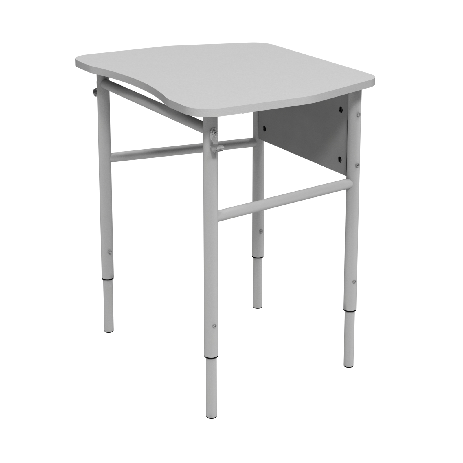 Учнівський стіл 6-кутний, ростові групи №4-7, 1-місний, форма труби каркасу ніг - кругла, АЛМАНТ, 700х550х640-820 мм.